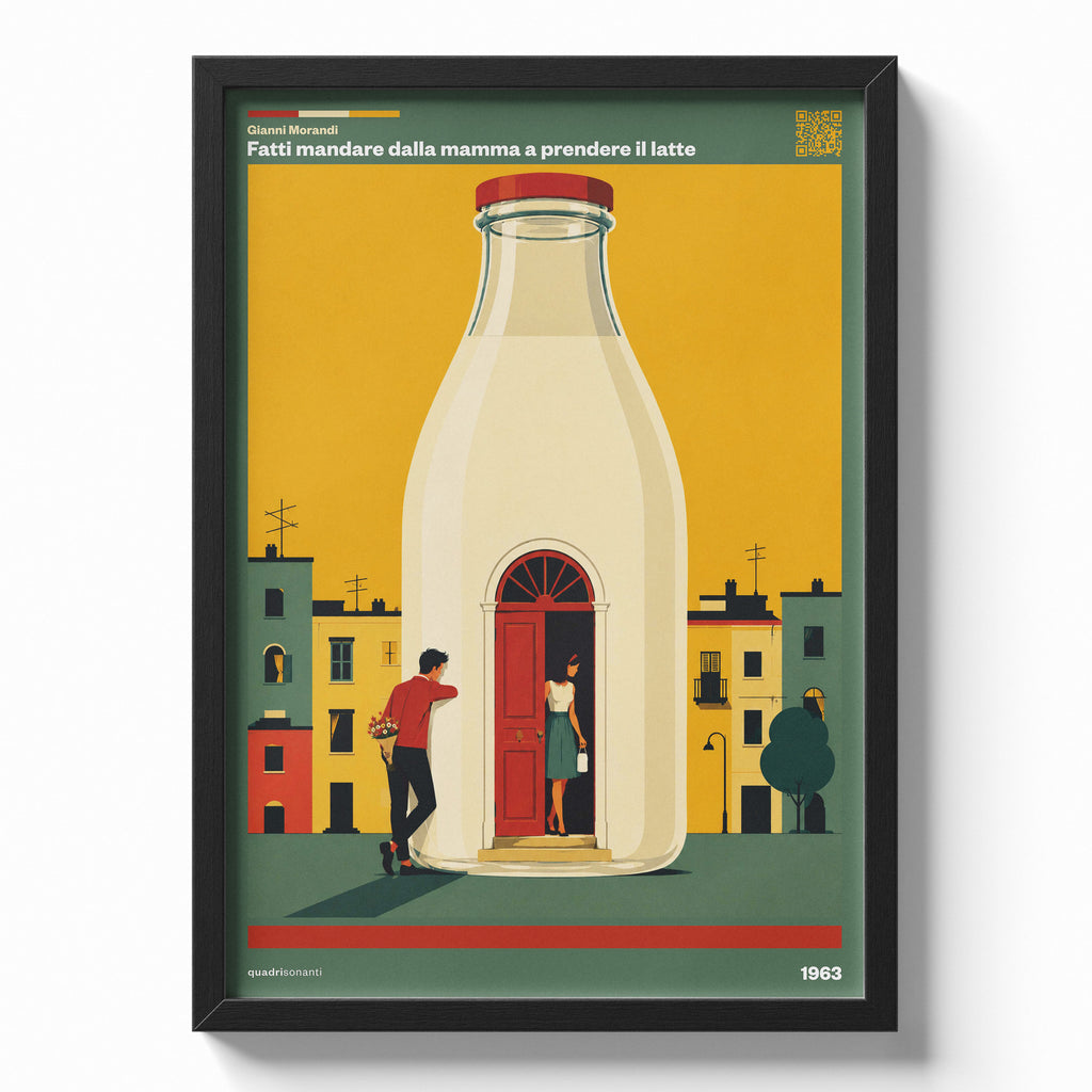Stampa artistica ispirata a Fatti Mandare Dalla Mamma A Prendere Il Latte - Gianni Morandi | 1963 - Quadrisonanti
