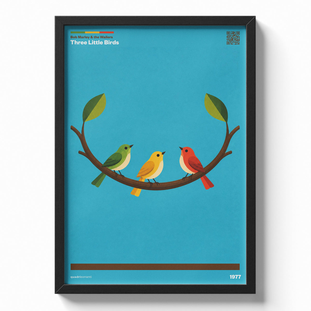Stampa artistica ispirata a Three Little Birds - Bob Marley & The Wailers | 1977 - Quadrisonanti