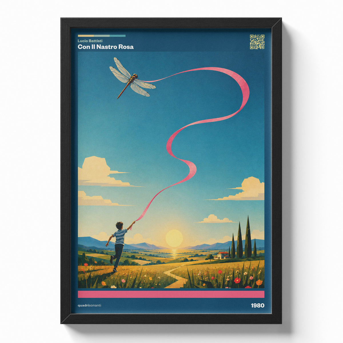 Stampa artistica ispirata a Con Il Nastro Rosa - Lucio Battisti | 1980 - Quadrisonanti