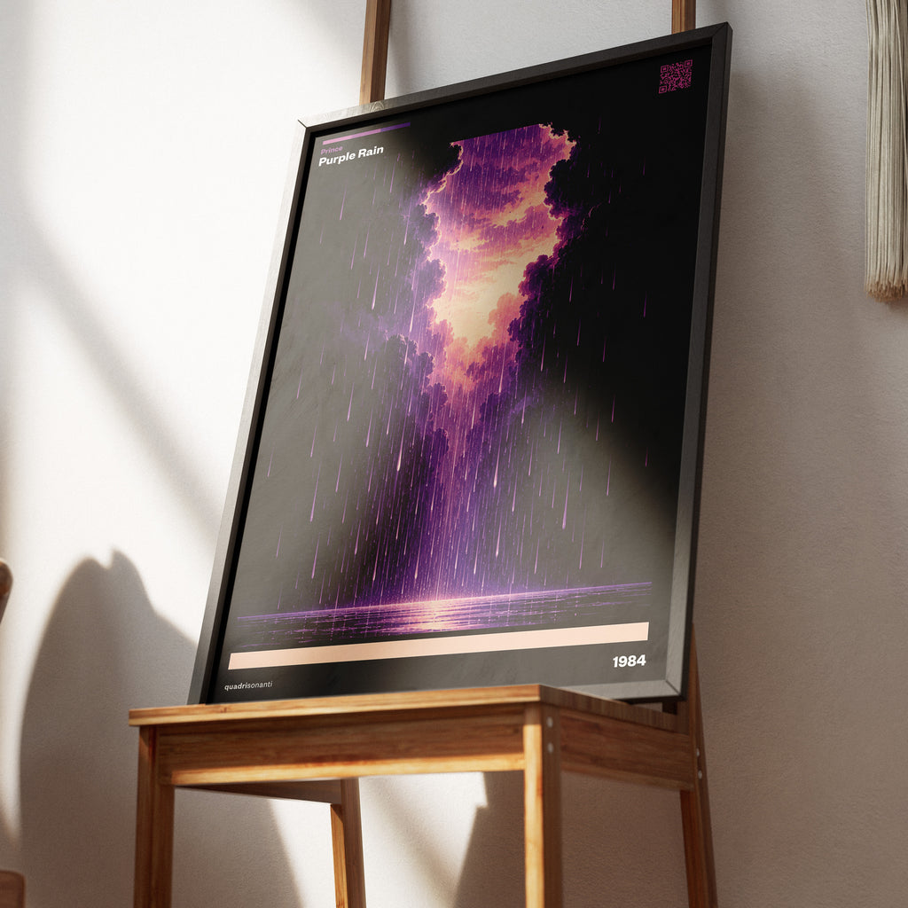 Stampa artistica ispirata a Purple Rain - Prince | 1984 - Quadrisonanti