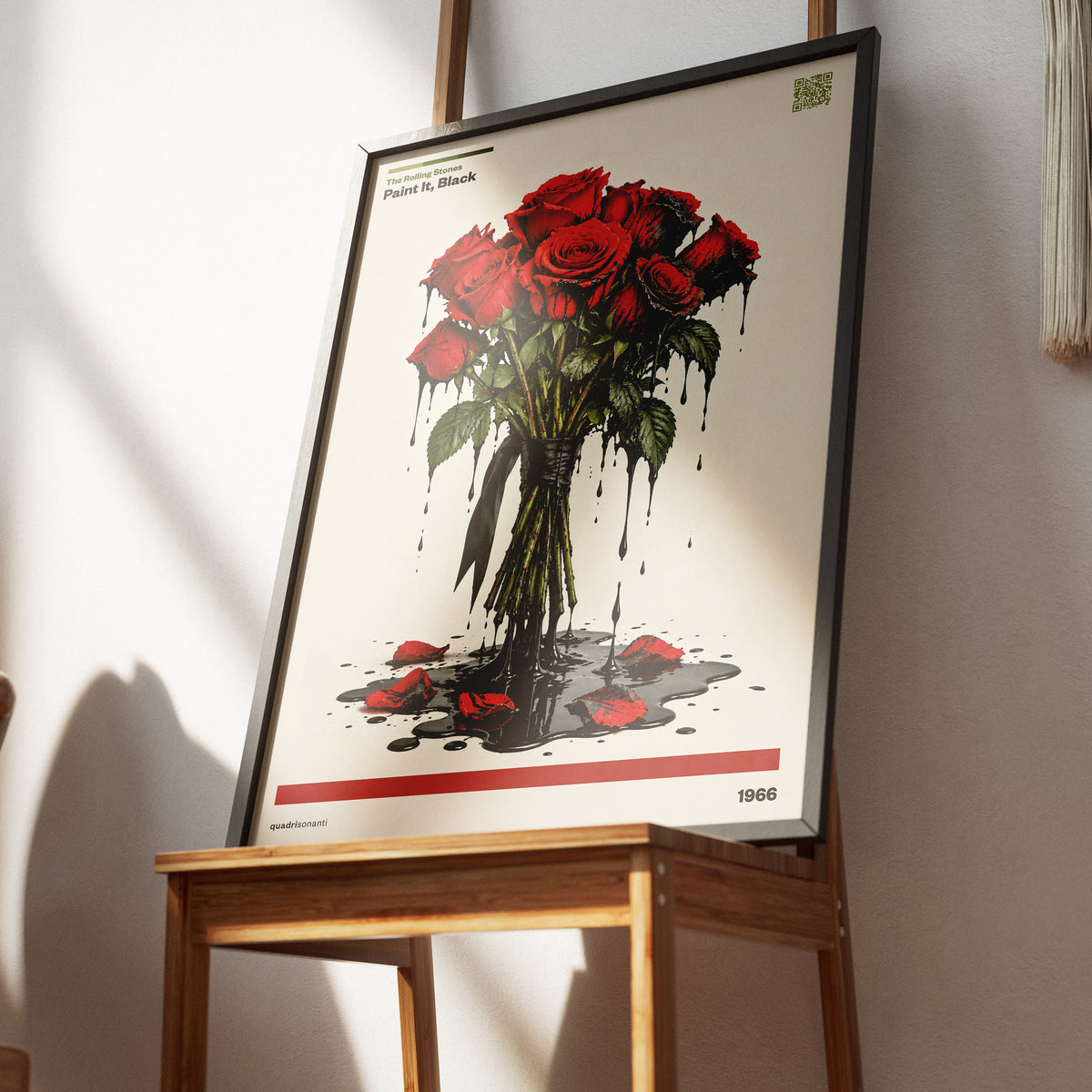 Stampa artistica ispirata a Paint It, Black - The Rolling Stones | 1966 - Quadrisonanti