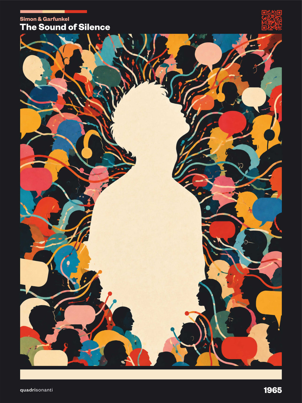 Stampa artistica ispirata a The Sound Of Silence - Simon & Garfunkel | 1965 - Quadrisonanti