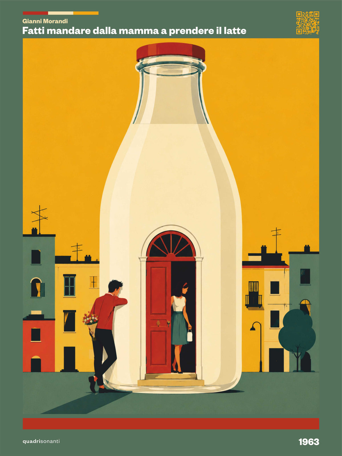 Stampa artistica ispirata a Fatti Mandare Dalla Mamma A Prendere Il Latte - Gianni Morandi | 1963 - Quadrisonanti