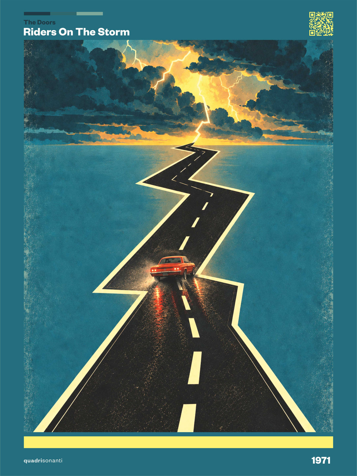 Stampa artistica ispirata a Riders On The Storm - The Doors | 1971 - Quadrisonanti
