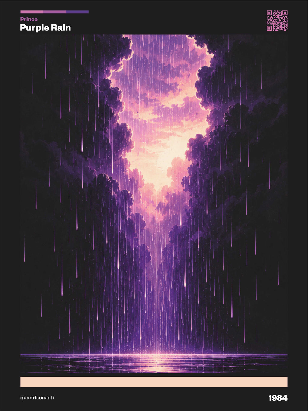 Stampa artistica ispirata a Purple Rain - Prince | 1984 - Quadrisonanti