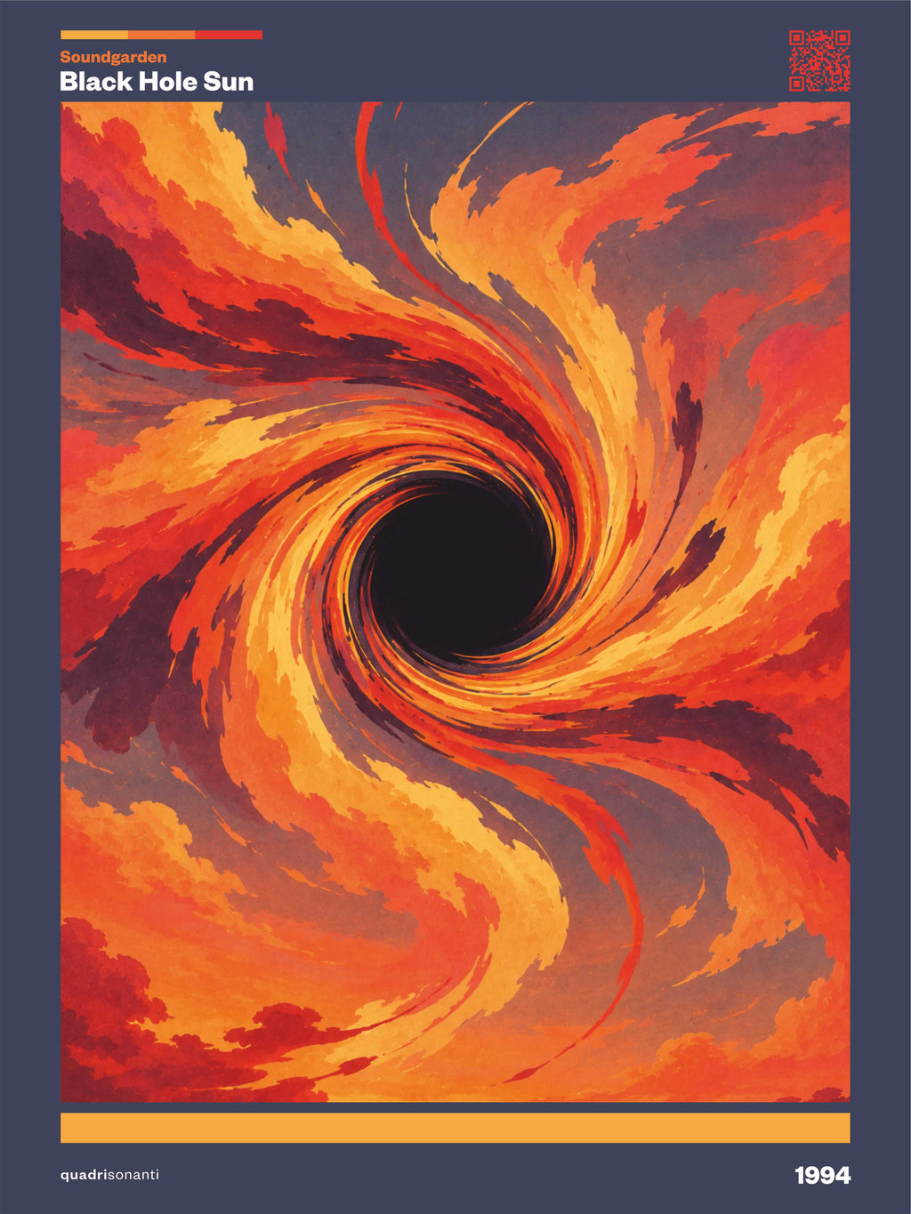Stampa artistica ispirata a Black Hole Sun - Soundgarden | 1994 - Quadrisonanti