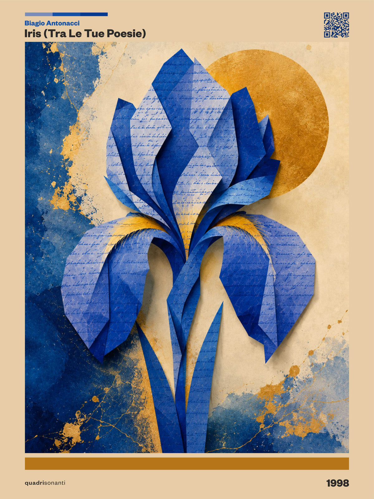Stampa artistica ispirata a Iris (Tra Le Tue Poesie) - Biagio Antonacci | 1998 - Quadrisonanti