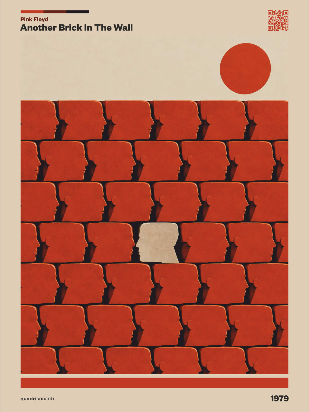 Stampa artistica ispirata a Another Brick In The Wall - Pink Floyd | 1979 - Quadrisonanti
