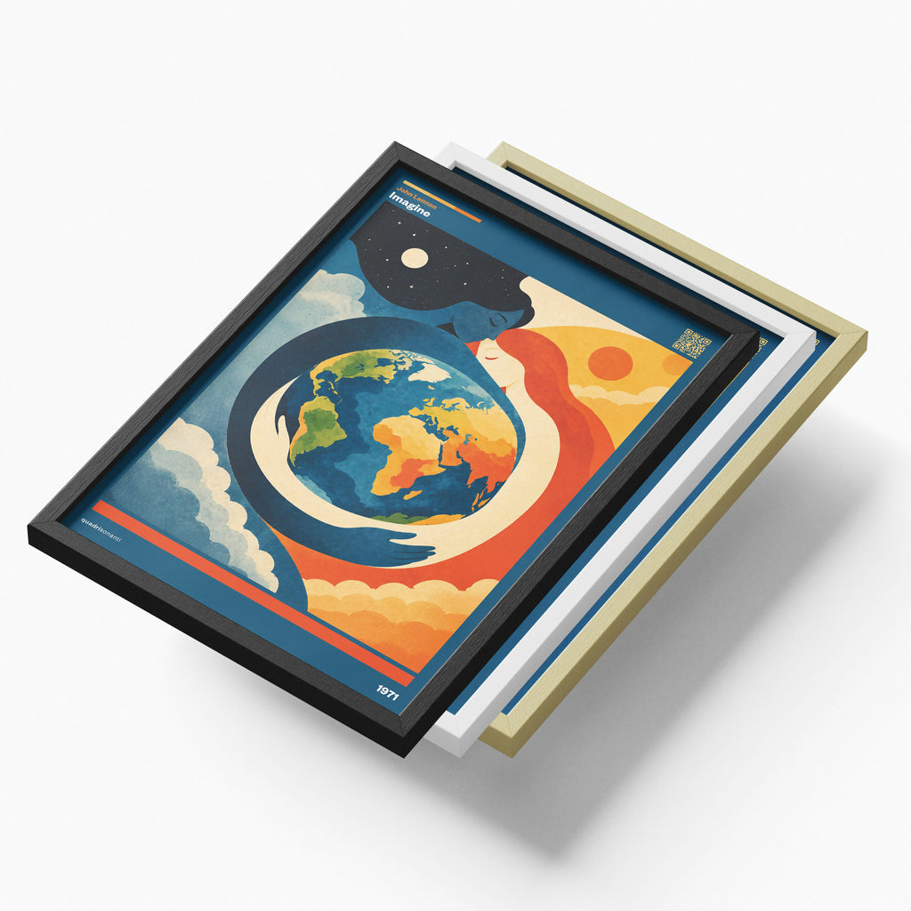 Stampa artistica ispirata a Imagine - John Lennon | 1971 - Quadrisonanti