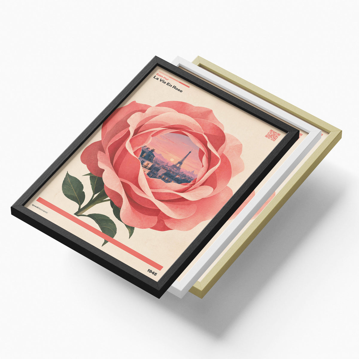 Stampa artistica ispirata a La Vie En Rose - Édith Piaf | 1945 - Quadrisonanti