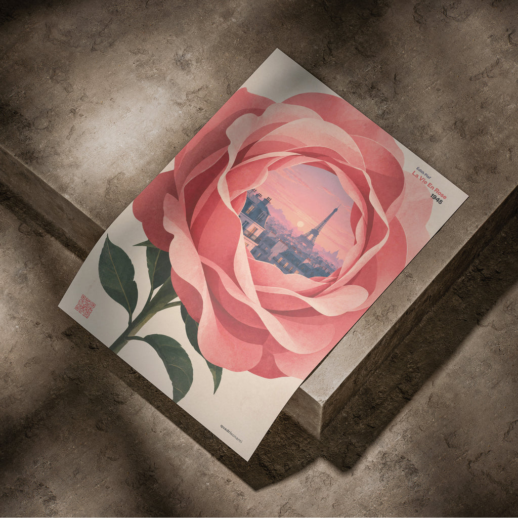 Stampa artistica ispirata a La Vie En Rose - Édith Piaf | 1945 - Quadrisonanti