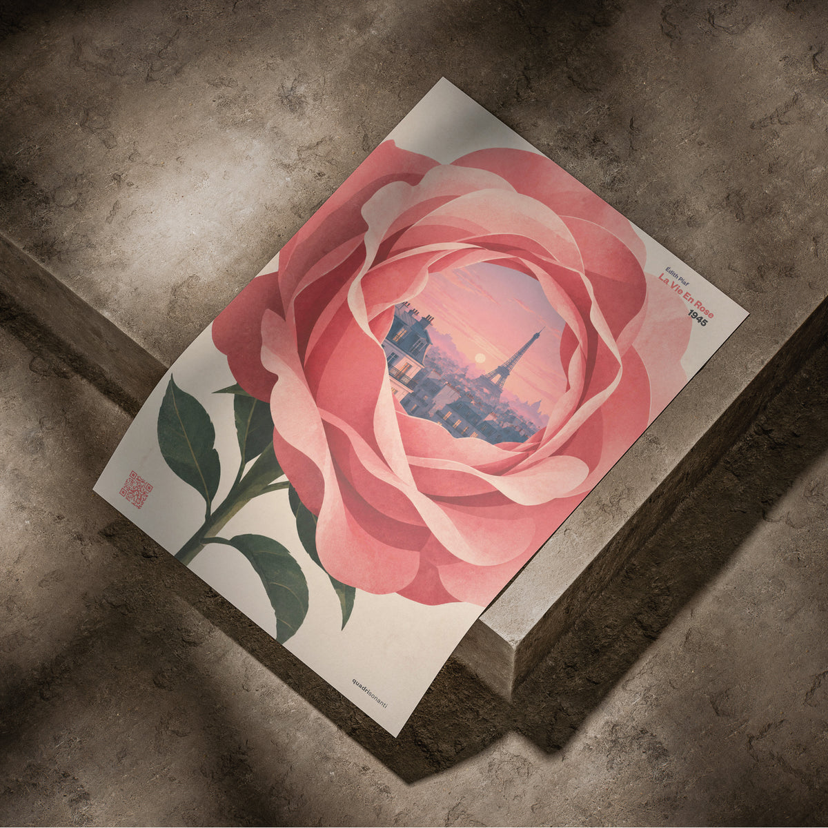 Stampa artistica ispirata a La Vie En Rose - Édith Piaf | 1945 - Quadrisonanti