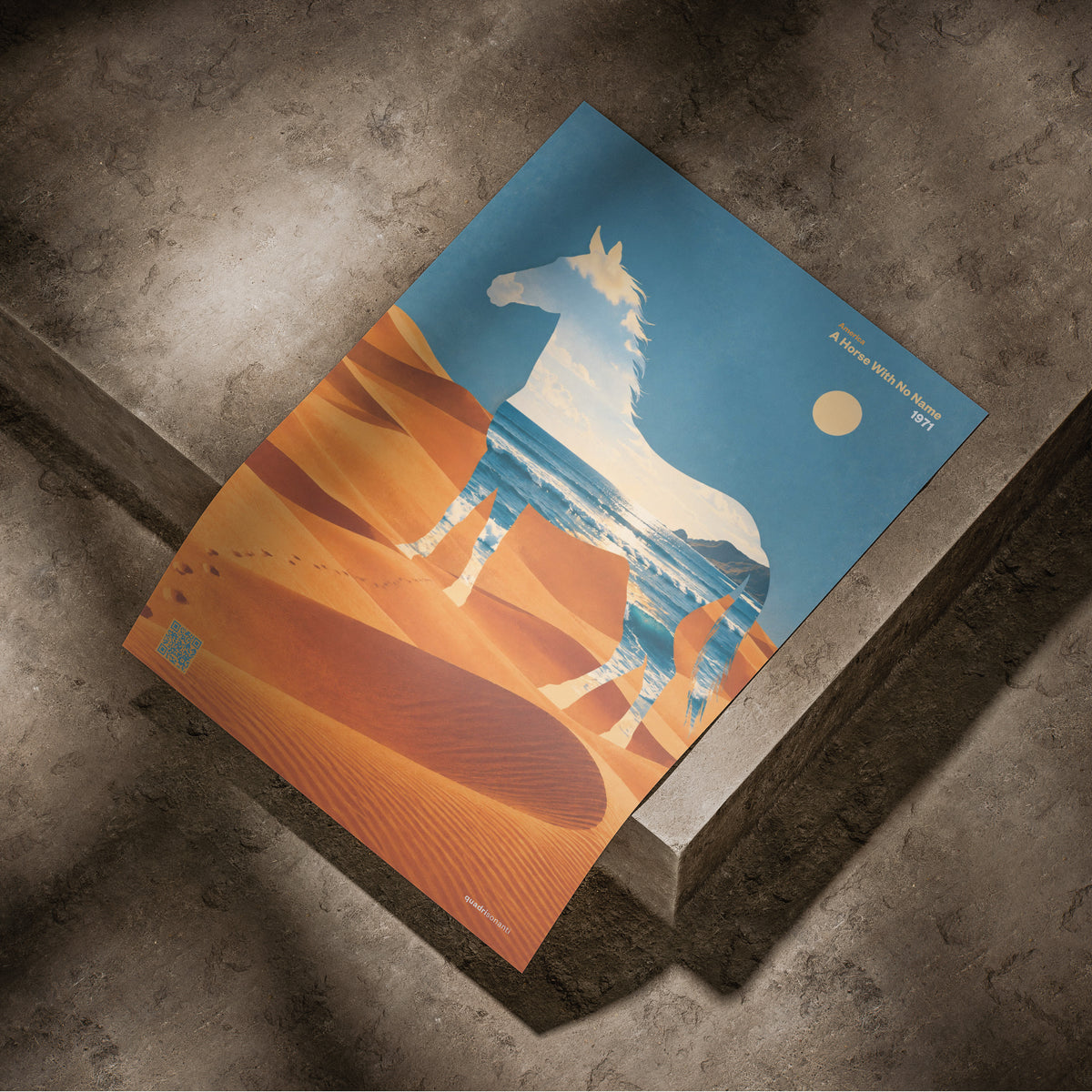 Stampa artistica ispirata a A Horse With No Name - America | 1971 - Quadrisonanti