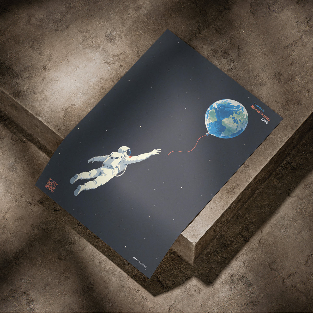 Stampa artistica ispirata a Space Oddity - David Bowie | 1969 - Quadrisonanti