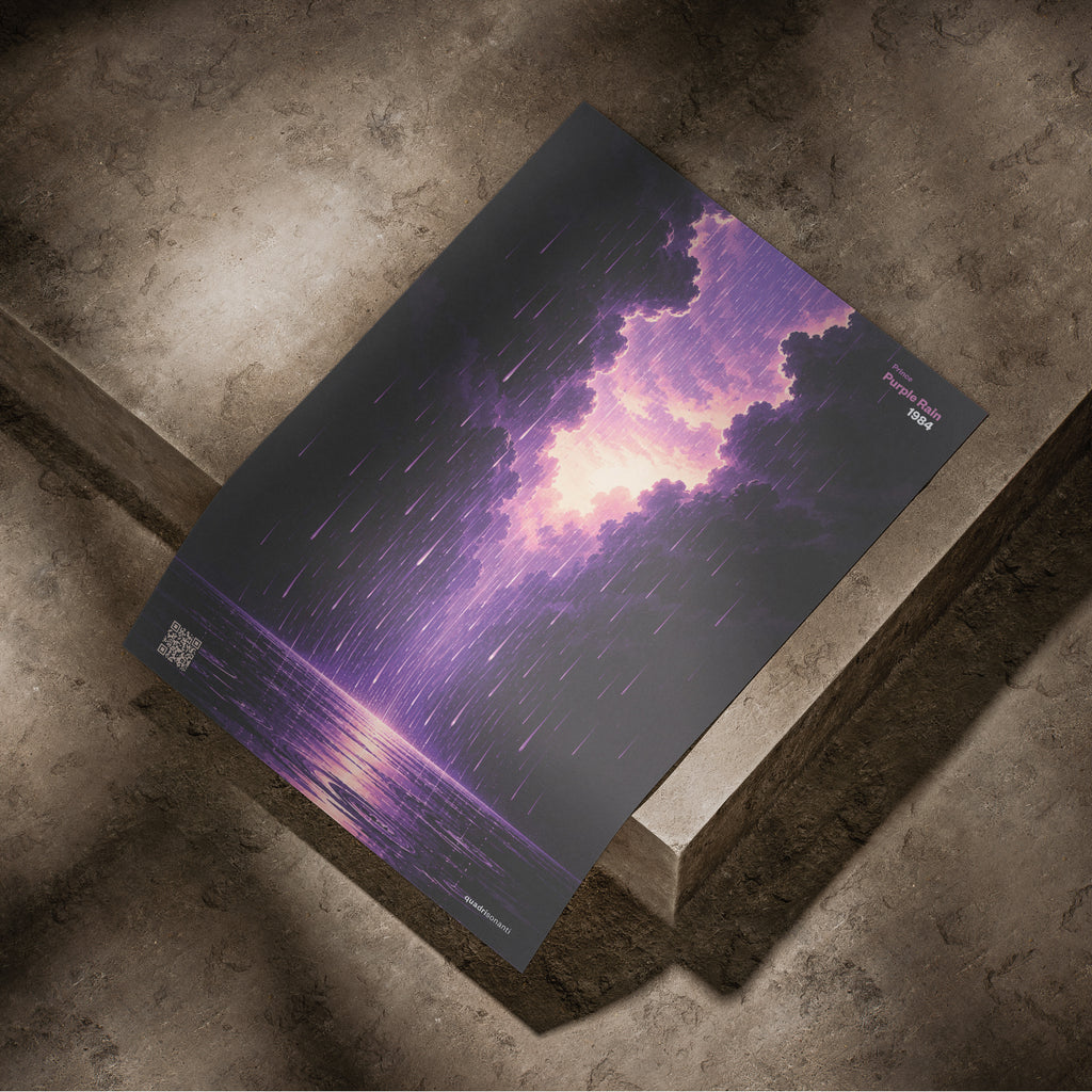 Stampa artistica ispirata a Purple Rain - Prince | 1984 - Quadrisonanti