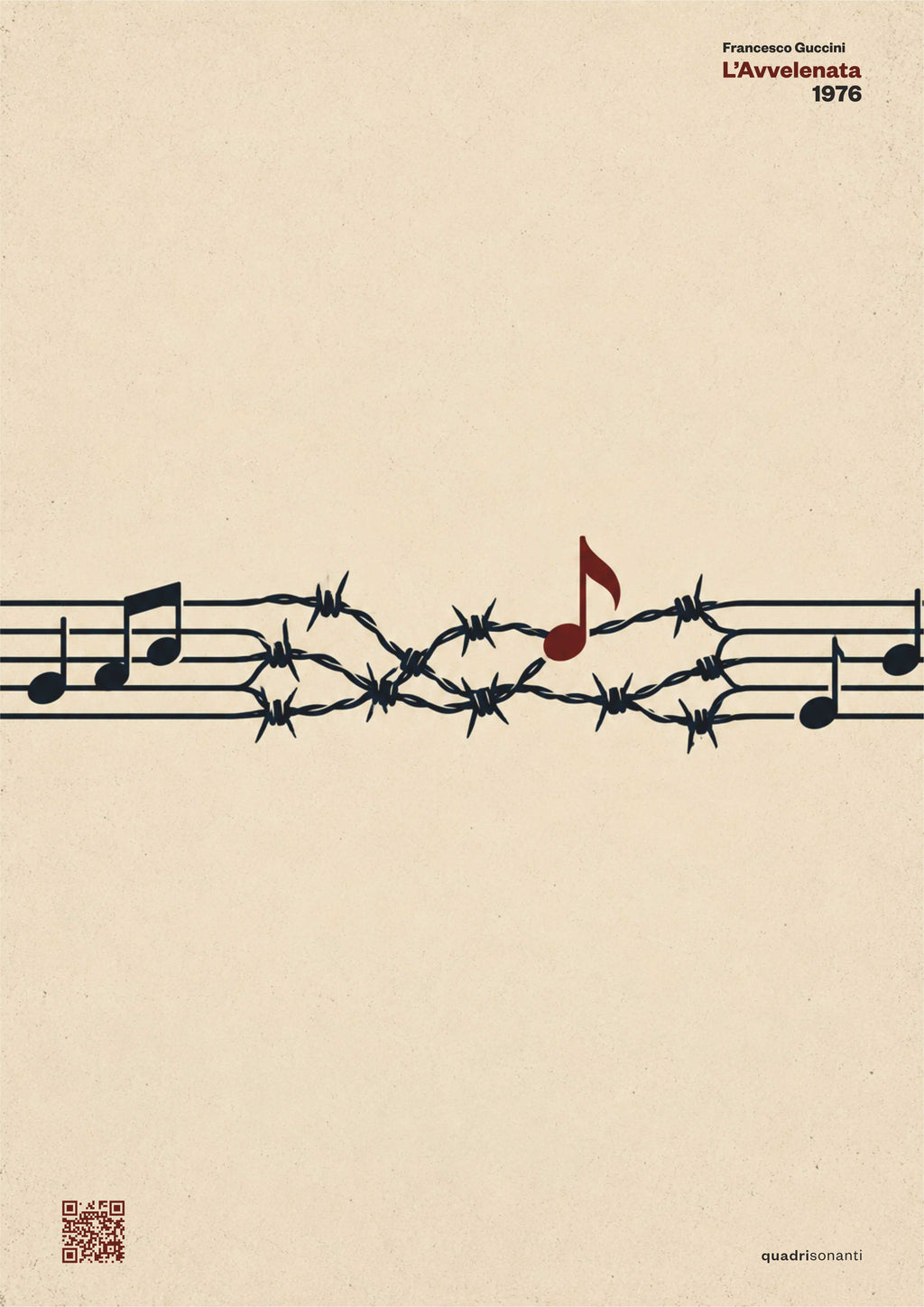 Stampa artistica ispirata a L'Avvelenata - Francesco Guccini | 1976 - Quadrisonanti