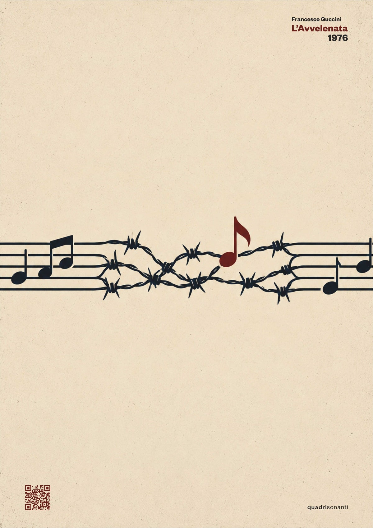 Stampa artistica ispirata a L'Avvelenata - Francesco Guccini | 1976 - Quadrisonanti
