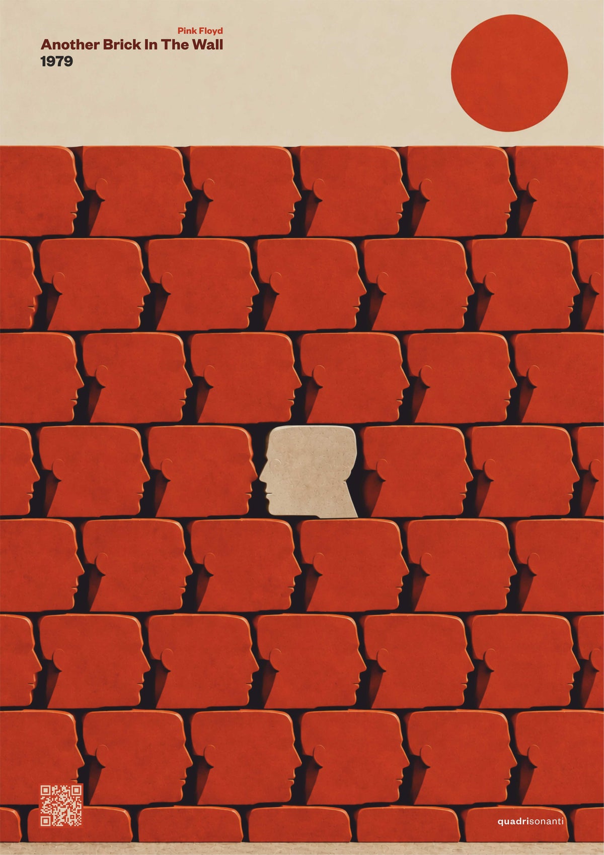 Stampa artistica ispirata a Another Brick In The Wall - Pink Floyd | 1979 - Quadrisonanti
